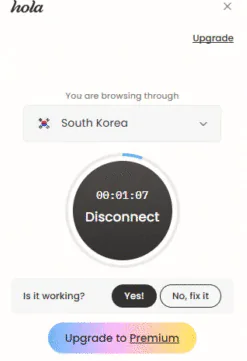 Hola 안전한 접속