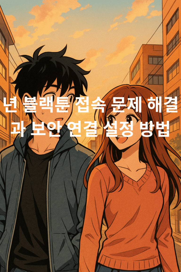 블랙툰 접속 문제 해결과 보안 연결 설정 방법