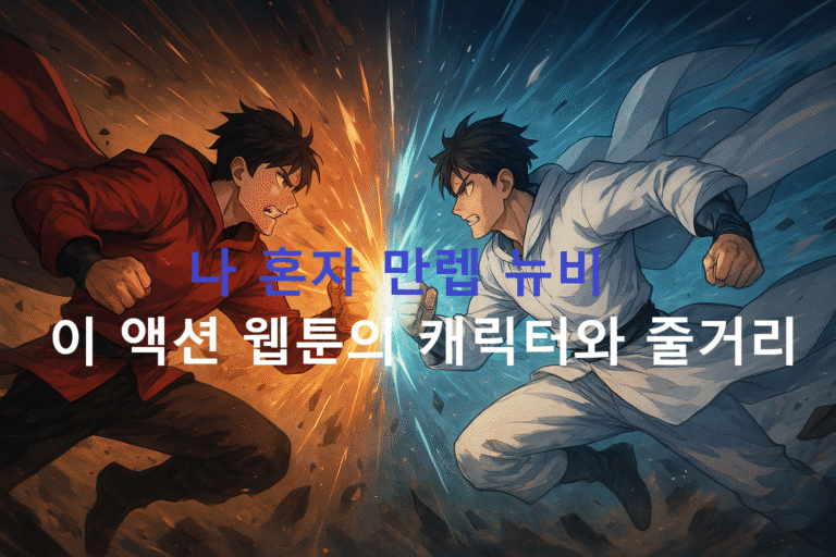 나 혼자 만렙 뉴비-이 액션 웹툰의 캐릭터와 줄거리