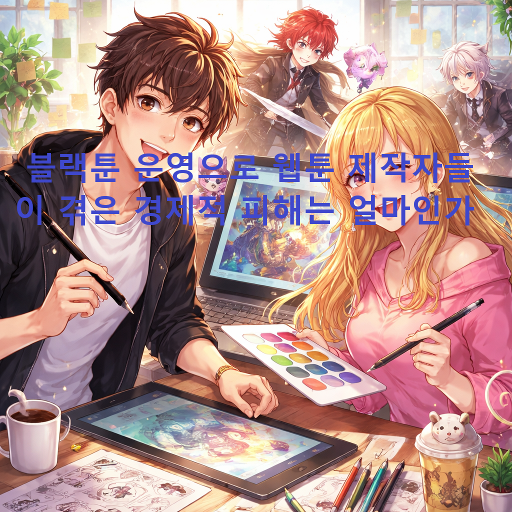 블랙툰 운영으로 웹툰 제작자들이 겪은 경제적 피해는 얼마인가