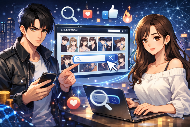 블랙툰에서 많이 보는 웹툰 검색하는 방법